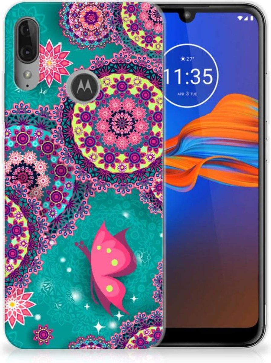 Motorola Moto E6 Plus Hoesje maken Cirkels en Vlinders