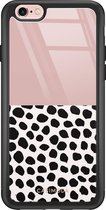 iPhone 6/6s hoesje glass - Stippen roze | Apple iPhone 6/6s case | Hardcase backcover zwart