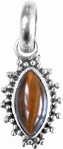 Jewelryz Laia Edelsteen Hanger | 925 sterling zilver met bruine tijgeroog | 29 mm