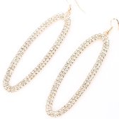 Strass- lange -oorbellen- Goudkleurig - 9 cm