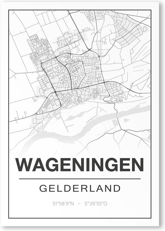 Poster/plattegrond WAGENINGEN - 30x40cm