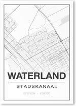 Poster/plattegrond WATERLAND - 30x40cm