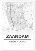 Poster/plattegrond ZAANDAM - 30x40cm