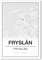 Poster/plattegrond FRYSLAN - A4