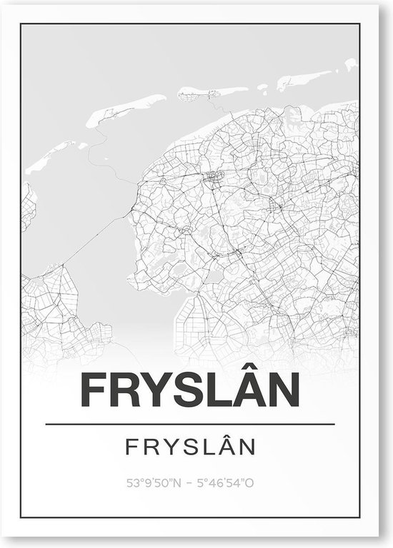 Poster/plattegrond FRYSLAN - A4