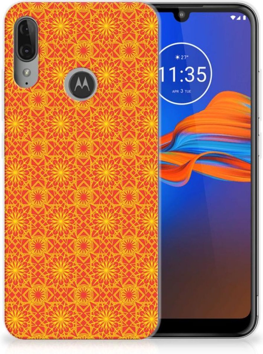Motorola Moto E6 Plus TPU bumper Batik Oranje
