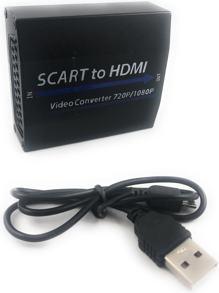 Premium Scart naar HDMI converter / Adapter - Zwart metaal | bol.com