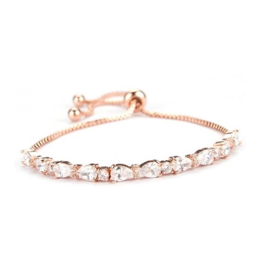 proza Uitgraving Gemaakt om te onthouden Chic bracelet rose gold | Armband met kristal voor bruid en bruiloft of  party en trouwen | bol.com