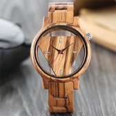 Zoëies houten horloge met houten band driehoekvormig