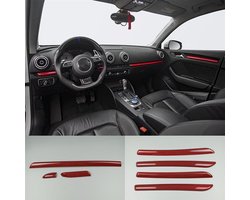 Dashboard Deurlijsten Interieurlijsten Lijsten Geschikt Voor Audi A3 S3 RS3 Sportback Limousine 8V ROOD! Carbon Style