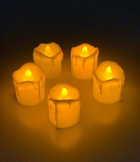 LED kaarsen met bewegende vlam - 24 stuks - Druipende wax | bol.com