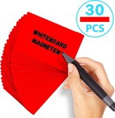 AWEMOZ® Scrum Magneten - 30 stuks - Voor Whiteboard, Magneetbord, Memobord of Magnetisch Tekenbord – Herschrijfbare magneten - Post It Notes – Kanban - 15 x 10 cm - Rood
