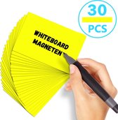 Scrum Magneten - 30 stuks - Voor Whiteboard, Magneetbord, Memobord of Magnetisch Tekenbord – Herschrijfbare magneten - Post It Notes – Kanban - 15 x 10 cm - Geel