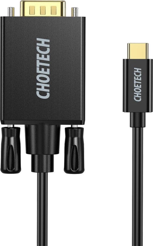 Choetech USB Type-C naar VGA kabel -1080P -  1.8 meter - Zwart