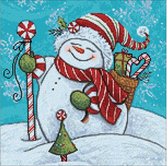 Wizardi Diamond Painting Kit Snowman with Gifts WD2444