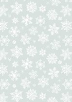 Kerst cadeaupapier Sneeuwkristallen Mintgroen K691661/10 - Toonbankrol breedte 40 cm - 200m lang - K691661/10-40cm