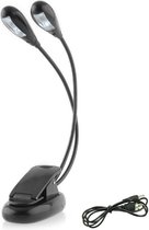 Flexibel led leeslampje - Boekleeslamp - USB oplaadbaar - Inclusief USB kabel - Leeslampje bed - Boeklampje met klem - Led lamp - Klemlamp - Geschikt voor Boek/E-reader/Kindel/Kobo/PC/Laptop/Bed/Muziek/Slaapkamer - Zwart