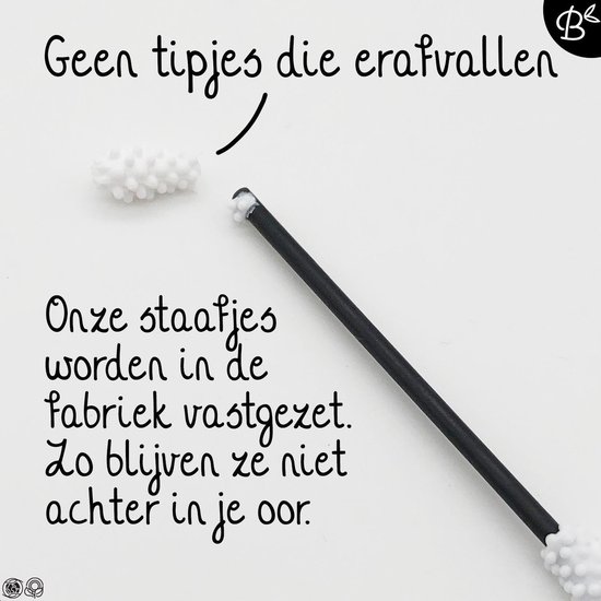 Bamboozy Herbruikbare Wattenstaafjes met vastzittende tipjes/uiteindes Wasbare Oorstokjes Oorstaafjes Zero Waste Project