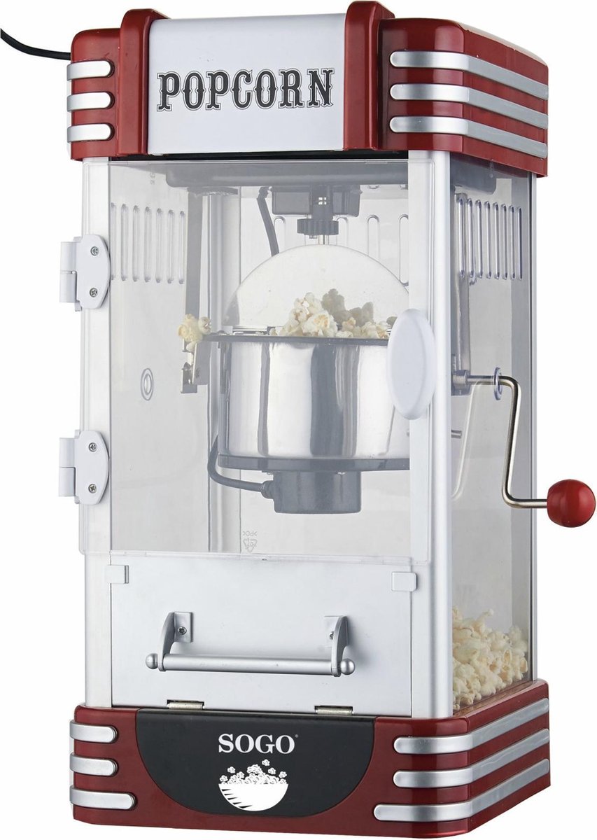 SOGO Human Technology PAL-SS-11350 Popcornmaker Zilver-rood