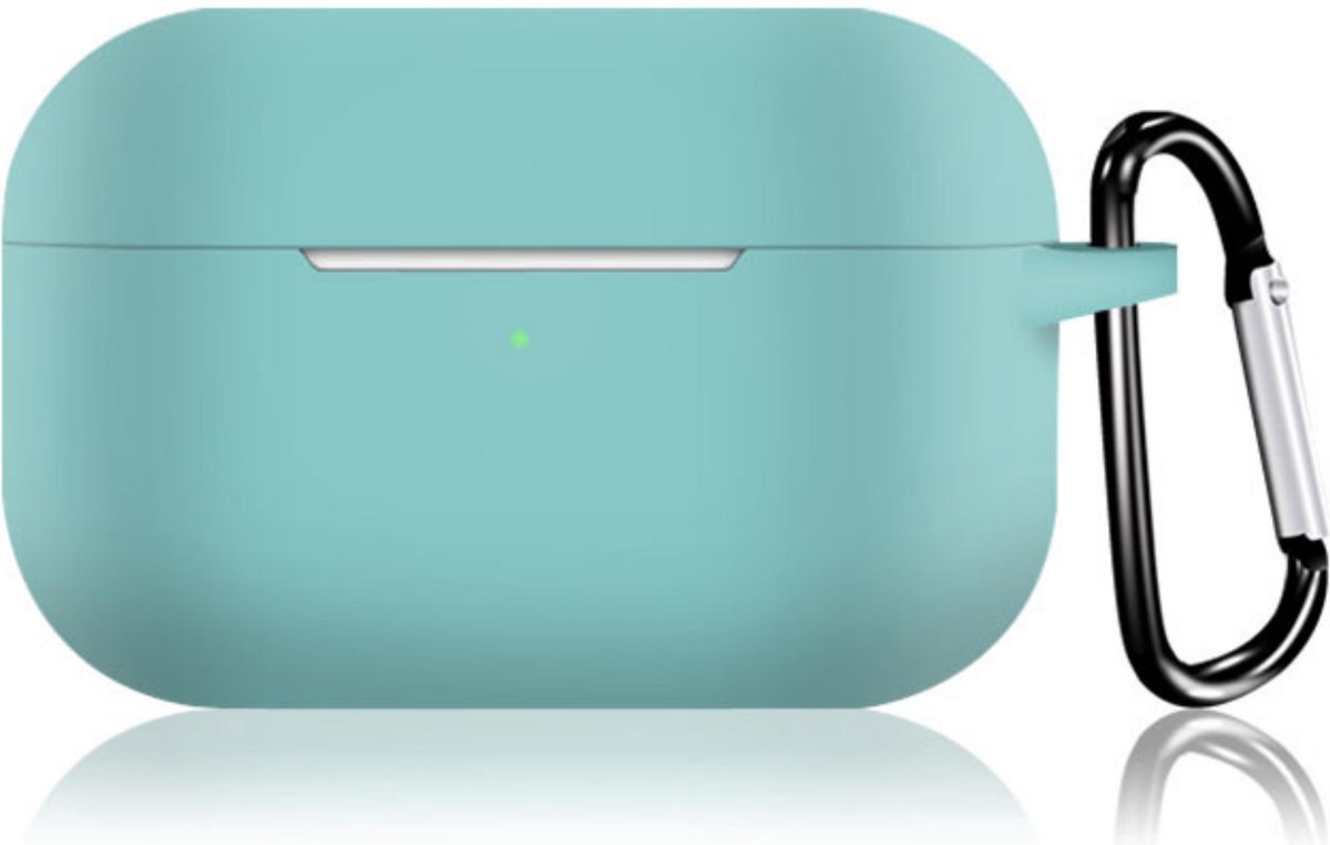 KELERINO. Siliconen Case geschikt voor Apple AirPods Pro - Met Haak - Mint Groen