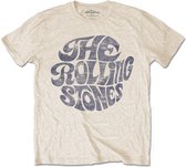 The Rolling Stones Heren Tshirt -M- Vintage 1970s Logo Bruin