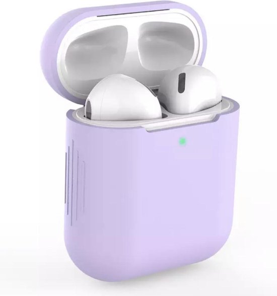 Bescherm Hoes Cover Case voor Apple AirPods (Siliconen) - Lila - Merkloos