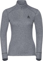 Odlo Bl Top Turtle Neck L/S Half Zip Active Warm Dames Thermoshirt - Grey Melange - Maat L