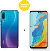 Huawei P30 Lite Telefoonhoesje met 2 x Screenprotector | Siliconen Tpu Smartphone Back Cover Transparant | Gehard Beschermglas