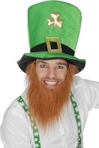 Hoed St Patrick groen met bruine baard