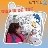 Happy Pillow - Diep in de Zee kleurplaat op kussensloop inclusief textielstiften