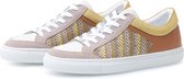 KUNOKA Gabrielle raffia safari - Sneakers Dames - maat 38 - Wit Geel Bruin Ivoor