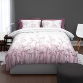 Satin d'Or Wildflower - Dekbedovertrek - Eenpersoons - 140x200/220 cm + 1 kussensloop 60x70 cm - Rose