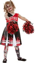 SMIFFYS - Rood zombie cheerleader kostuum voor meisjes - 146/158 (10-12 jaar) - Kinderkostuums