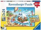 Ravensburger puzzel Vakantie aan het zee - Twee puzzels - 24 stukjes - kinderpuzzel
