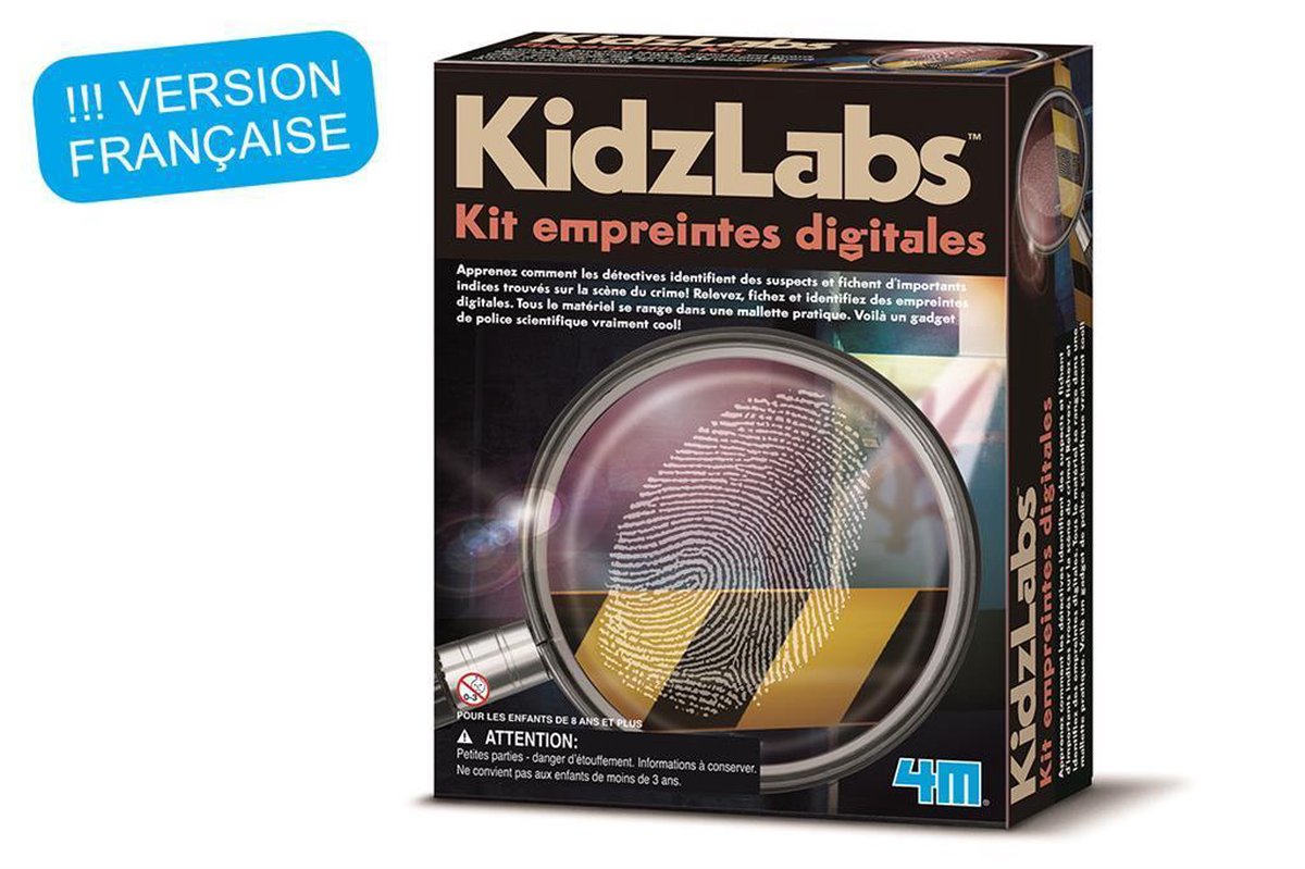 4M KidzLabs: SPY SCIENCE / VINGERAFDRUKKEN SET / F R A N S T A L I G E VERPAKKING, doos 17x22x6cm, 8+