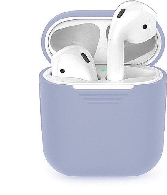 Foto: Siliconen bescherm hoesje cover lila grijs paars voor apple airpods 1 2 case