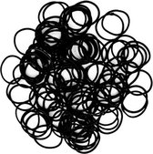 Haar | Set van 100 haarelastiekjes | Zwart Nylon | Diameter 3 cm.