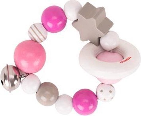 Heimess Anillo Táctil Con Bola Elástica De Arco Iris – Juguete De Madera Para Bebés De 1+ Años – Multicolor Y Seguro – Fabricado En Alemania
