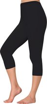 Premium Dames Driekwart Legging | 3 Kwart Legging | Zwart - S