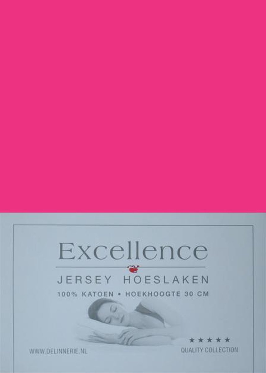 Excellence Jersey Hoeslaken - Tweepersoons - 140x200/210 cm - Fuchsia