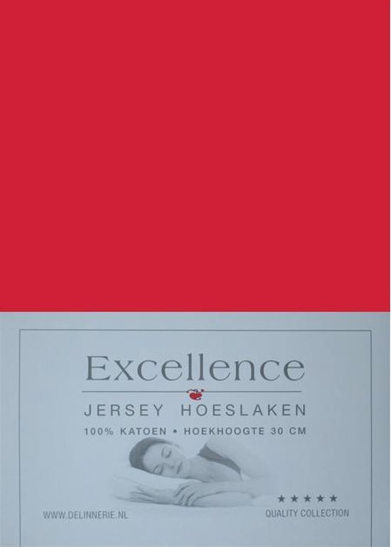 Drap-housse en jersey Excellence - Double - 160x200 / 210 cm - Rouge