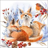 Ambiente - Foxes And Robin - papieren lunch servetten