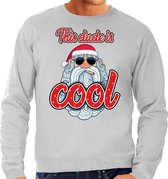 Foute Kersttrui / sweater -  Stoere kerstman - this dude is cool - grijs voor heren - kerstkleding / kerst outfit L (52)