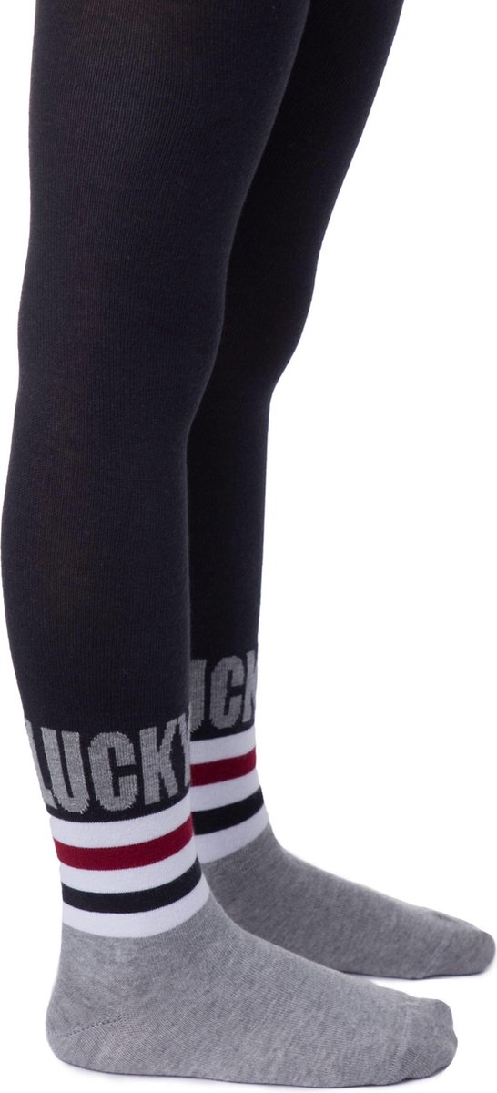 Kindermaillot jongens Lucky Boy voetjes, maat 104/110 (16), zwart-graphitte