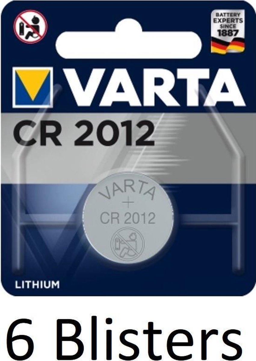 6 stuks (6 blisters a 1 st) Varta CR 2012 Single-use battery Lithium