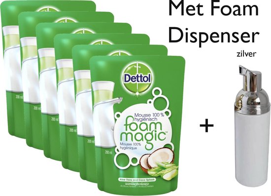 Dettol Magic Foam Aloë Vera & Cocos - Met extra 100 ml Foam dispenser |  bol.com
