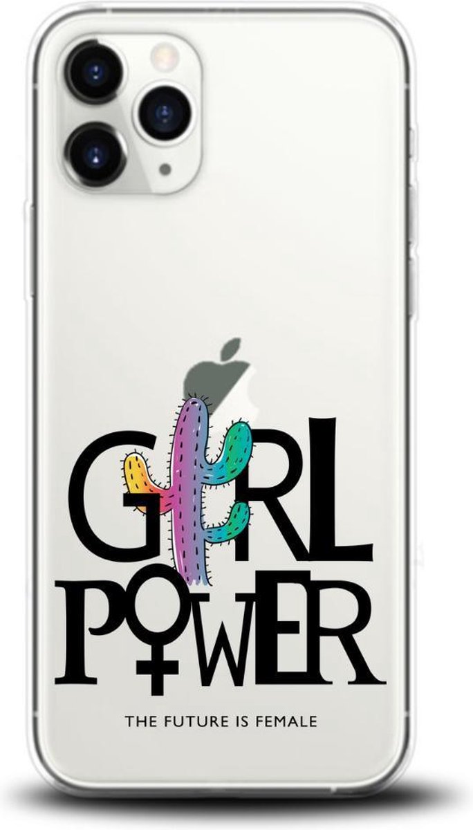 Apple Iphone 11 Pro Max transparant siliconen hoesje - Girl Power