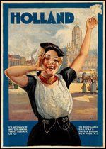 Vintage Travel Poster Holland Middelburg - Reisposter Nederlandse Spoorwegen - Retro - 70x50 cm