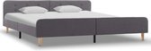 Bedframe Grijs Stof (Incl LW Anti kras Vilt) 180x200 cm - Bed frame met lattenbodem - Tweepersoonsbed Eenpersoonsbed