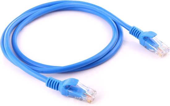 By Qubix internetkabel- 1 meter - blauw - CAT5E netwerk kabel - RJ45 UTP  kabel met... | bol.com